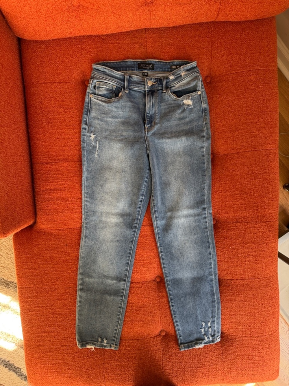 Judy Blue Distressed Light Blue Slim Fit Jeans